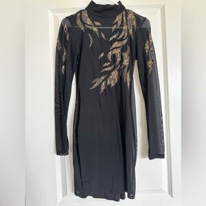 Guess Hawkins Embellished Mesh Dress - XS